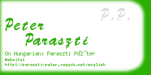 peter paraszti business card